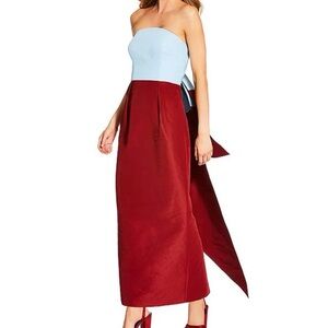NWT ANTONIO MELANI x The Nat Note Strapless Blue and Red Dress Size 2
